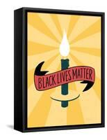 Black Lives Matter - Candle-Emily Rasmussen-Framed Stretched Canvas