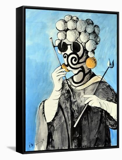 Black Lorgnette-Vaan Manoukian-Framed Stretched Canvas