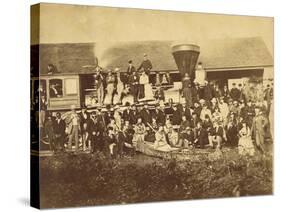 Black Man Posed By A Locomotive In Duluth, Minnesota In 1870-null-Stretched Canvas