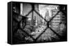 Black Manhattan Collection - Between the mesh of the Fence-Philippe Hugonnard-Framed Stretched Canvas