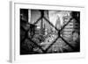 Black Manhattan Collection - Between the mesh of the Fence-Philippe Hugonnard-Framed Photographic Print