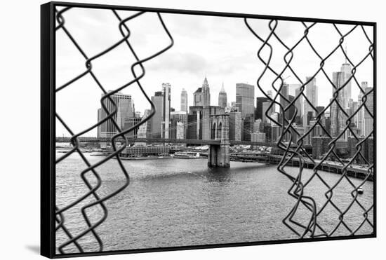 Black Manhattan Collection - Between two Fences-Philippe Hugonnard-Framed Stretched Canvas