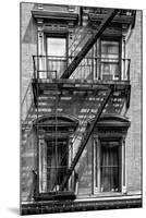 Black Manhattan Collection - Black Fire Escape Staircase-Philippe Hugonnard-Mounted Photographic Print