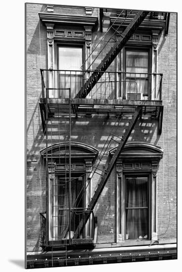 Black Manhattan Collection - Black Fire Escape Staircase-Philippe Hugonnard-Mounted Photographic Print