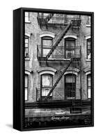 Black Manhattan Collection - Black Fire Escape Stairs-Philippe Hugonnard-Framed Stretched Canvas