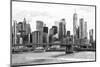 Black Manhattan Collection - Brooklyn Bridge East River-Philippe Hugonnard-Mounted Photographic Print