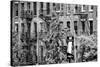 Black Manhattan Collection - Building Facade New York-Philippe Hugonnard-Stretched Canvas