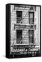 Black Manhattan Collection - Building Facade-Philippe Hugonnard-Framed Stretched Canvas