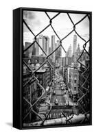 Black Manhattan Collection - East Broadway-Philippe Hugonnard-Framed Stretched Canvas