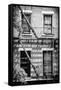 Black Manhattan Collection - Fire Escape Stairs New York-Philippe Hugonnard-Framed Stretched Canvas