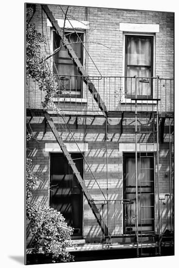 Black Manhattan Collection - Fire Escape Stairs New York-Philippe Hugonnard-Mounted Premium Photographic Print