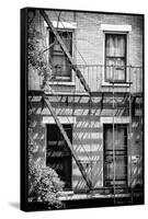 Black Manhattan Collection - Fire Escape Stairs New York-Philippe Hugonnard-Framed Stretched Canvas