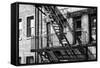 Black Manhattan Collection - Fire Escape-Philippe Hugonnard-Framed Stretched Canvas