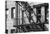 Black Manhattan Collection - Fire Escape-Philippe Hugonnard-Stretched Canvas