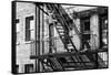 Black Manhattan Collection - Fire Escape-Philippe Hugonnard-Framed Stretched Canvas