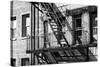 Black Manhattan Collection - Fire Escape-Philippe Hugonnard-Stretched Canvas