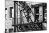 Black Manhattan Collection - Fire Escape-Philippe Hugonnard-Mounted Photographic Print