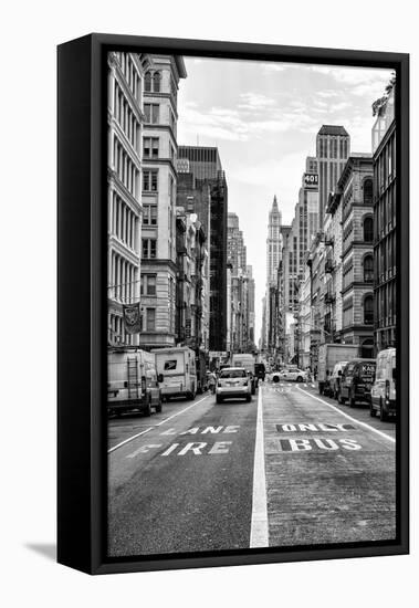 Black Manhattan Collection - Fire Lane & Bus Only-Philippe Hugonnard-Framed Stretched Canvas