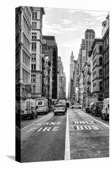 Black Manhattan Collection - Fire Lane & Bus Only-Philippe Hugonnard-Stretched Canvas