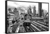 Black Manhattan Collection - Line 7 Subway-Philippe Hugonnard-Framed Stretched Canvas