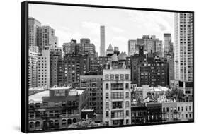 Black Manhattan Collection - New York Buildings-Philippe Hugonnard-Framed Stretched Canvas