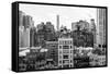 Black Manhattan Collection - New York Buildings-Philippe Hugonnard-Framed Stretched Canvas