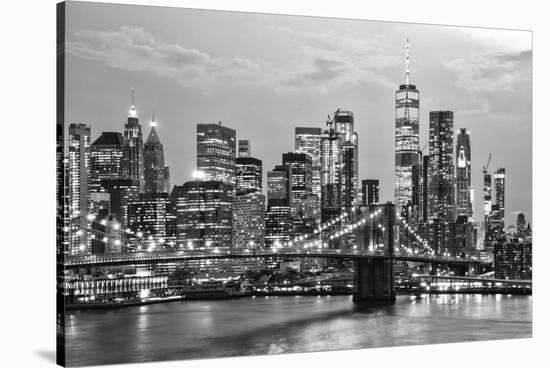 Black Manhattan Collection - New York by Night-Philippe Hugonnard-Stretched Canvas