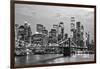 Black Manhattan Collection - New York by Night-Philippe Hugonnard-Framed Photographic Print