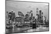 Black Manhattan Collection - New York by Night-Philippe Hugonnard-Mounted Photographic Print