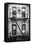 Black Manhattan Collection - New York Facade I-Philippe Hugonnard-Framed Stretched Canvas