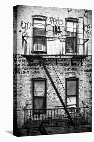 Black Manhattan Collection - New York Facade I-Philippe Hugonnard-Stretched Canvas