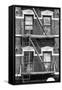 Black Manhattan Collection - New York Facade-Philippe Hugonnard-Framed Stretched Canvas