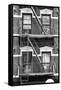 Black Manhattan Collection - New York Facade-Philippe Hugonnard-Framed Stretched Canvas