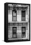 Black Manhattan Collection - NY Building Facade-Philippe Hugonnard-Framed Stretched Canvas