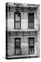 Black Manhattan Collection - NY Building Facade-Philippe Hugonnard-Stretched Canvas