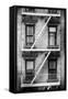 Black Manhattan Collection - NY Facade-Philippe Hugonnard-Framed Stretched Canvas