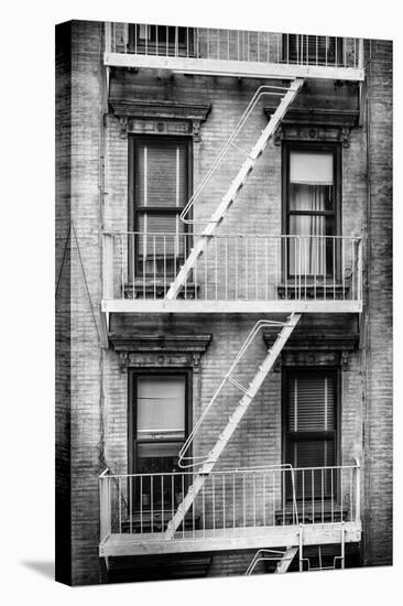 Black Manhattan Collection - NY Facade-Philippe Hugonnard-Stretched Canvas