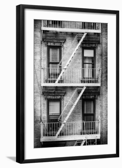 Black Manhattan Collection - NY Facade-Philippe Hugonnard-Framed Photographic Print