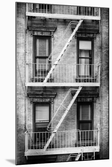 Black Manhattan Collection - NY Facade-Philippe Hugonnard-Mounted Photographic Print