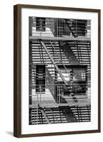 Black Manhattan Collection - NYC Building Facade-Philippe Hugonnard-Framed Photographic Print