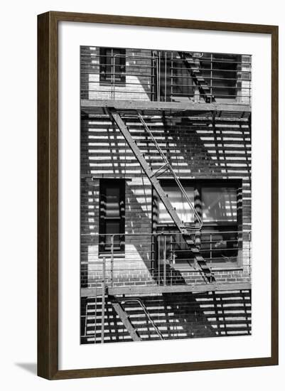 Black Manhattan Collection - NYC Building Facade-Philippe Hugonnard-Framed Photographic Print