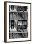 Black Manhattan Collection - NYC Building Facade-Philippe Hugonnard-Framed Photographic Print