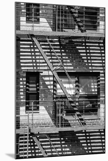 Black Manhattan Collection - NYC Building Facade-Philippe Hugonnard-Mounted Photographic Print