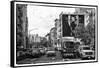 Black Manhattan Collection - NYC Street Scene-Philippe Hugonnard-Framed Stretched Canvas