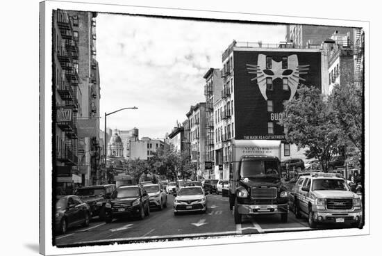 Black Manhattan Collection - NYC Street Scene-Philippe Hugonnard-Stretched Canvas