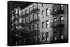 Black Manhattan Collection - Old Brick Building-Philippe Hugonnard-Framed Stretched Canvas