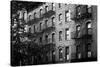 Black Manhattan Collection - Old Brick Building-Philippe Hugonnard-Stretched Canvas