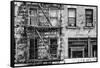 Black Manhattan Collection - Old Building Facades-Philippe Hugonnard-Framed Stretched Canvas