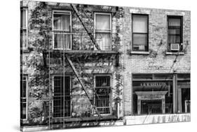 Black Manhattan Collection - Old Building Facades-Philippe Hugonnard-Stretched Canvas