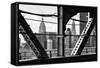 Black Manhattan Collection - Skyscrapers-Philippe Hugonnard-Framed Stretched Canvas